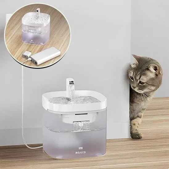 Fontaine à eau silencieuse pour chat - Bien-être et hydratation optimaux + Kit Filtration 9 Filtres Inclus - Mondechat