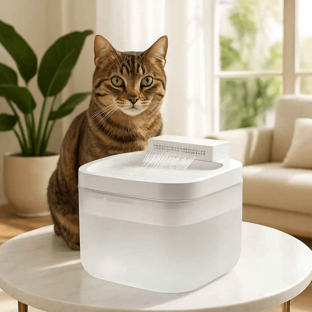 Fontaine à eau silencieuse pour chat - Bien-être félin assuré - Mondechat
