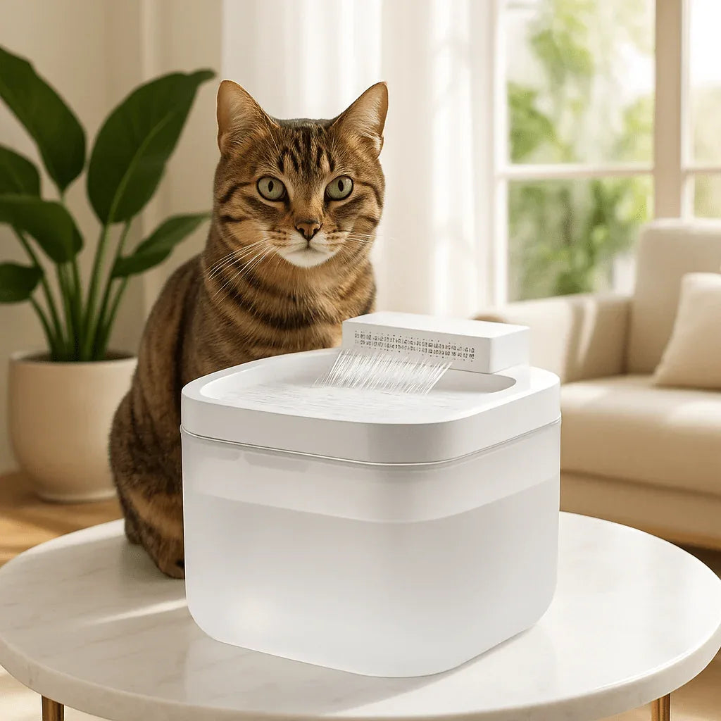 Fontaine eau silencieuse pour chat - Hydratez votre félin en douceur - Mondechat