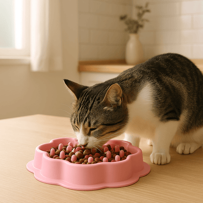 Gamelle anti glouton chat | FloralFeast - Mondechat