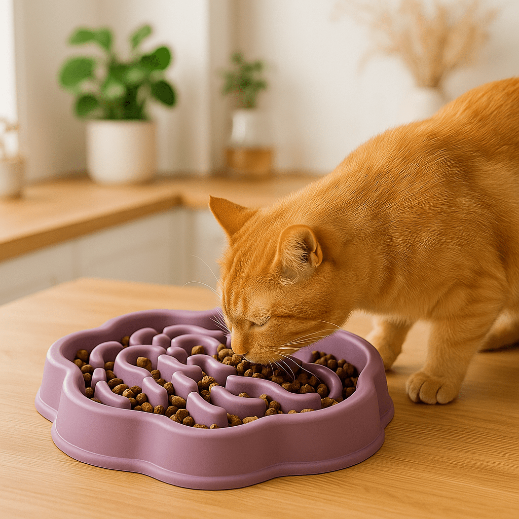 Gamelle anti glouton chat | FloralFeast - Mondechat