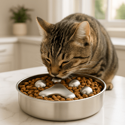 Gamelle anti glouton chat | Inox Premium - Mondechat