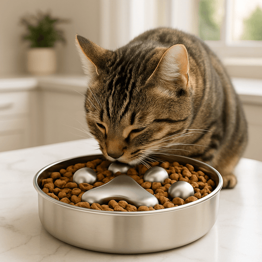 Gamelle anti glouton chat | Inox Premium - Mondechat