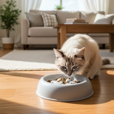 Gamelle anti glouton Chat | PetWellness - Mondechat