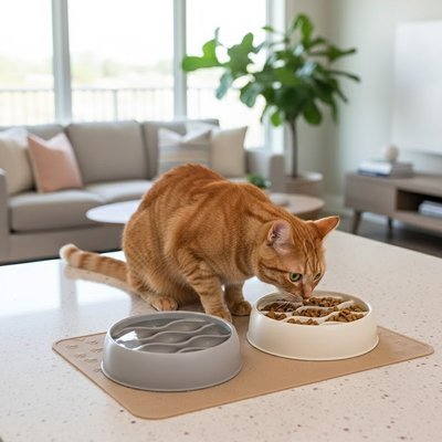 Gamelle anti glouton Chat | PetWellness - Mondechat