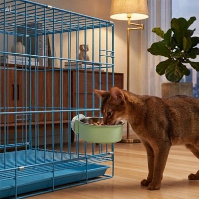 Gamelle Chat | Fixation Cage Ergonomique & Anti-Renversement - Mondechat