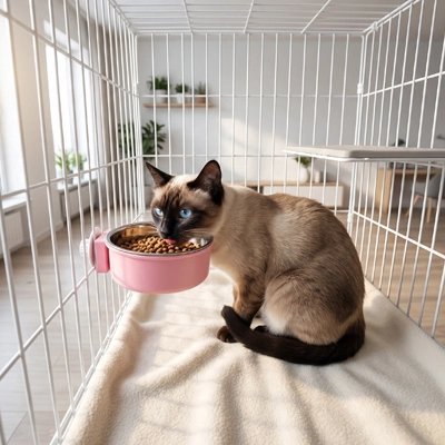 Gamelle Chat | Fixation Cage Ergonomique & Anti-Renversement - Mondechat