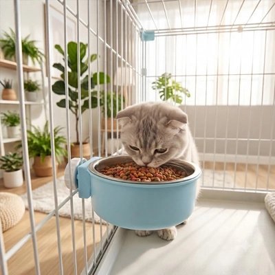 Gamelle Chat | Fixation Cage Ergonomique & Anti-Renversement - Mondechat