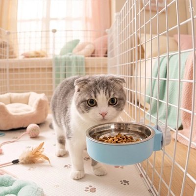 Gamelle Chat | Fixation Cage Ergonomique & Anti-Renversement - Mondechat