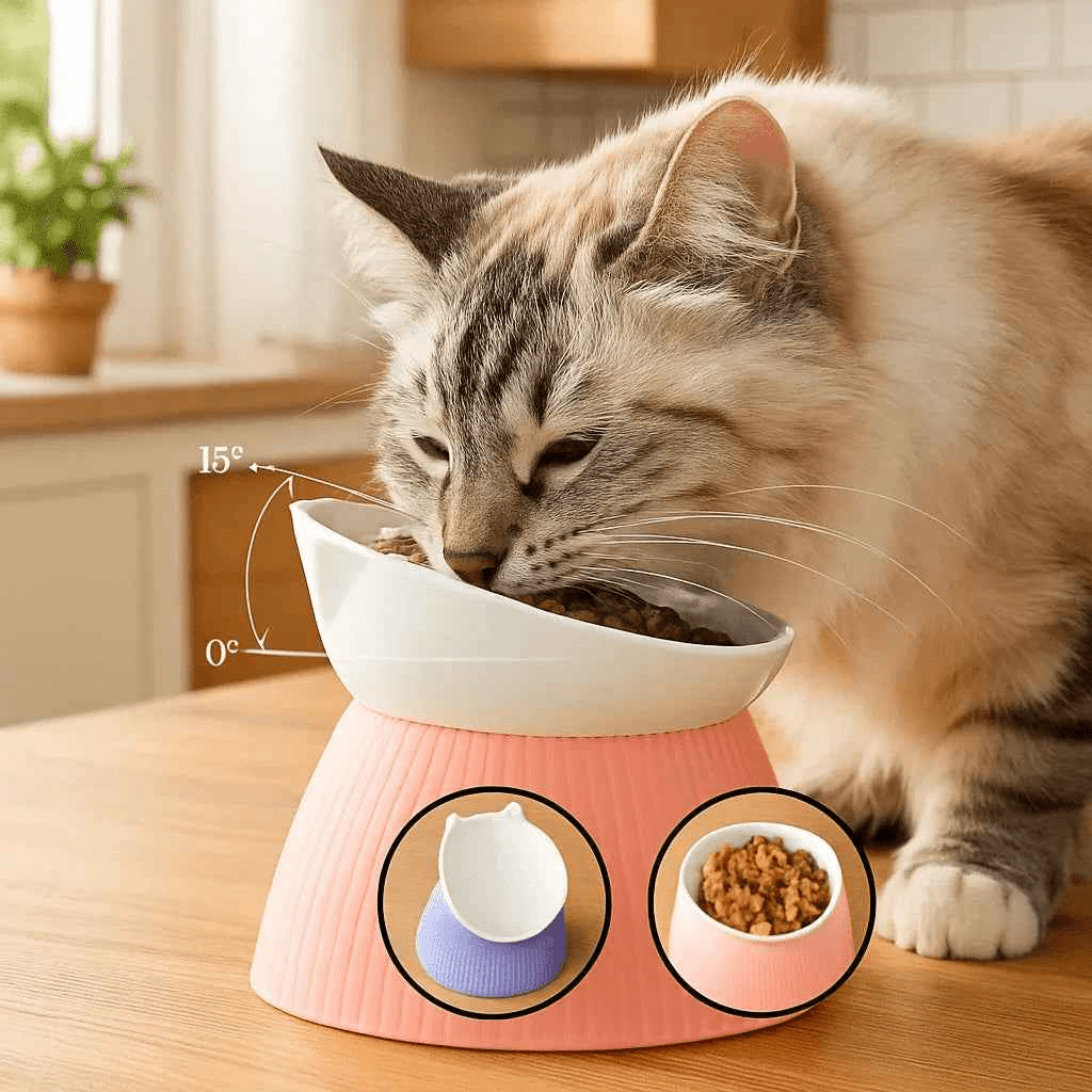 Gamelle Chat Inclinée Ergonomique pour un Confort Optimal - Mondechat