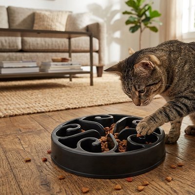 Gamelle Chat | Puzzle Anti-Glouton DigestiPlay - Mondechat