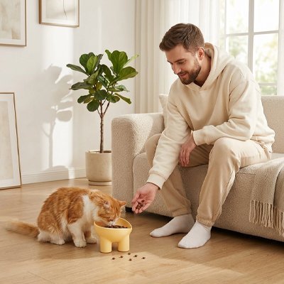 Gamelle Chat Surélevée | Anti-Glouton & Ergonomique - Mondechat