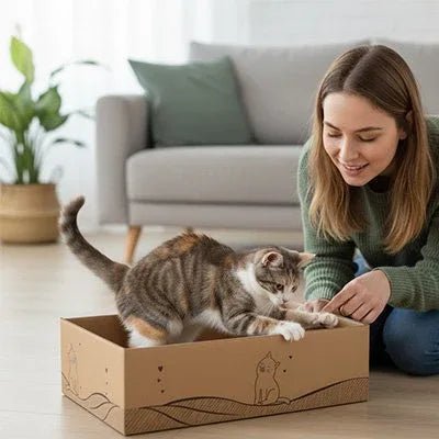 Griffoir Chat carton | ÉcoDurable - Mondechat