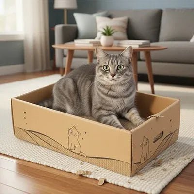 Griffoir Chat carton | ÉcoDurable - Mondechat