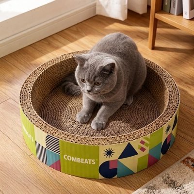 Griffoir Chat Carton | Rond & Lit Design - Mondechat