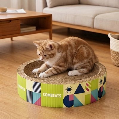 Griffoir Chat Carton | Rond & Lit Design - Mondechat