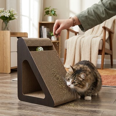 Griffoir Chat | Design Triangulaire & Compartiment Secret - Mondechat