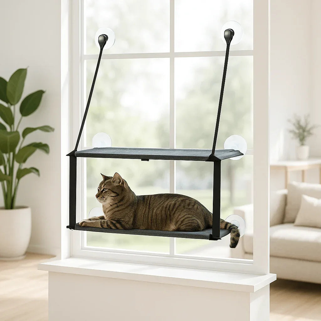 Hamac chat fenêtre SunSpot : le confort ensoleillé pour votre félin - Mondechat