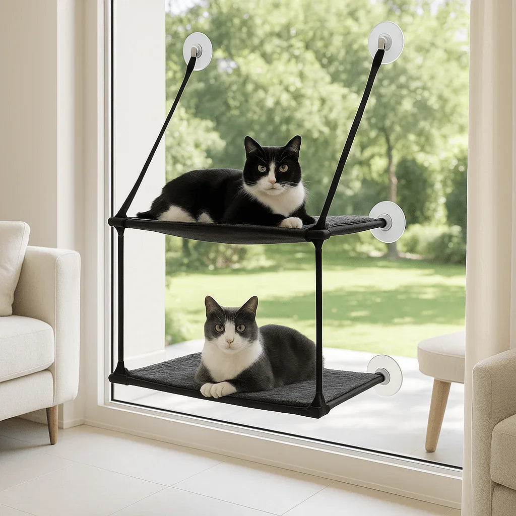 Hamac chat fenêtre SunSpot : le confort ensoleillé pour votre félin - Mondechat