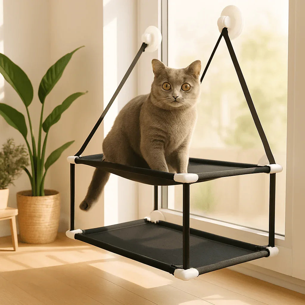 Hamac chat fenêtre SunSpot : le confort ensoleillé pour votre félin - Mondechat