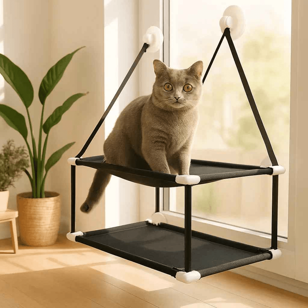 Hamac chat fenêtre SunSpot : le confort ensoleillé pour votre félin - Mondechat