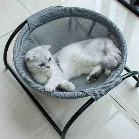 Hamac chat suspendu blanc pour un coin sieste confortable
