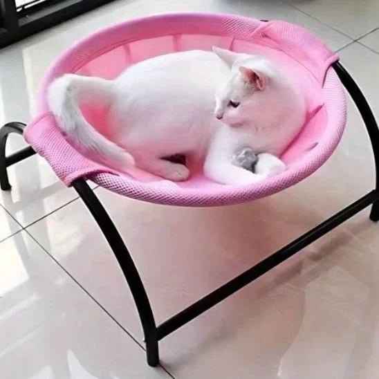 Hamac chat suspendu blanc pour un coin sieste confortable