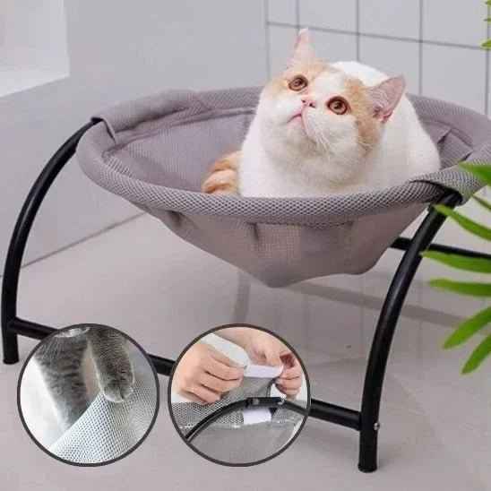 Hamac chat suspendu blanc pour un coin sieste confortable