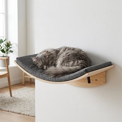Hamac Mural pour Chat | Confort Suspendu Design Scandinave — Mondechat - Mondechat