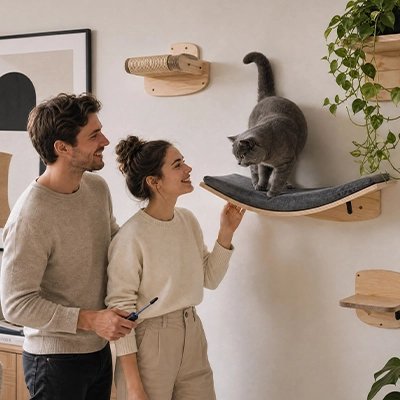 Hamac Mural pour Chat | Confort Suspendu Design Scandinave — Mondechat - Mondechat