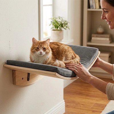 Hamac Mural pour Chat | Confort Suspendu Design Scandinave — Mondechat - Mondechat