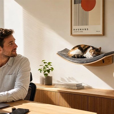 Hamac Mural pour Chat | Confort Suspendu Design Scandinave — Mondechat - Mondechat