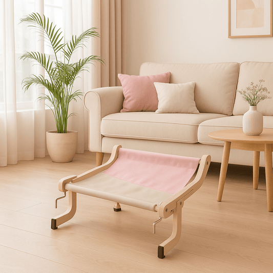 Hamac pour chat Gris Rose B, le confort ultime pour votre félin ! - Mondechat