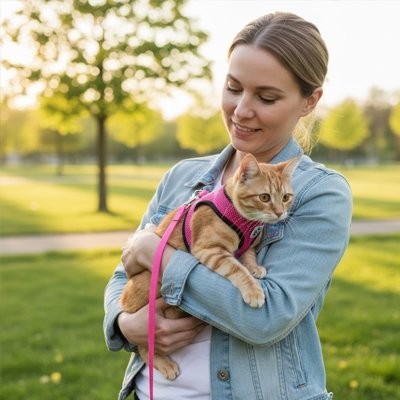 Harnais chat | Sécuritaire & Ajustable - Mondechat