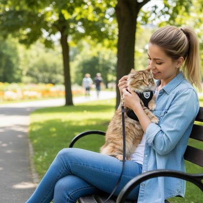 Harnais chat | Sécuritaire & Ajustable - Mondechat