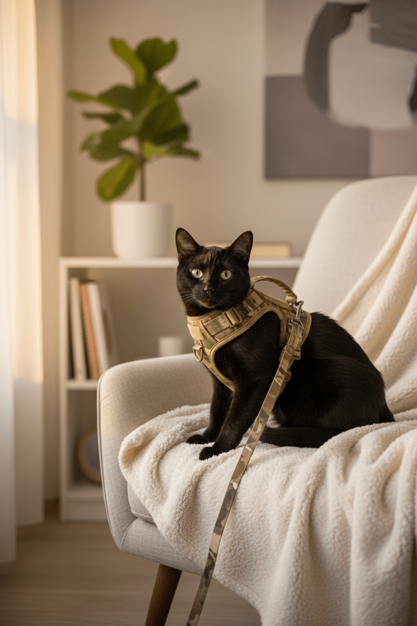 Harnais + Laisse Chat Tactique | Ergonomique Premium - Mondechat - Mondechat