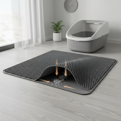 Tapis de Litière Anti-Traces Premium - Capture Efficace des Granules