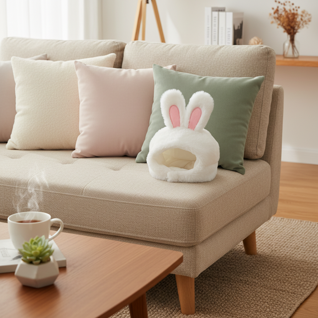 Chapeau Chat Oreilles de Lapin - Costume Adorable pour Photos