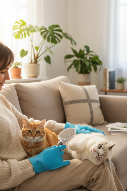 Kit Duo Toilettage | Gant Massage + Brosse Autonettoyante - Résolutions 2026