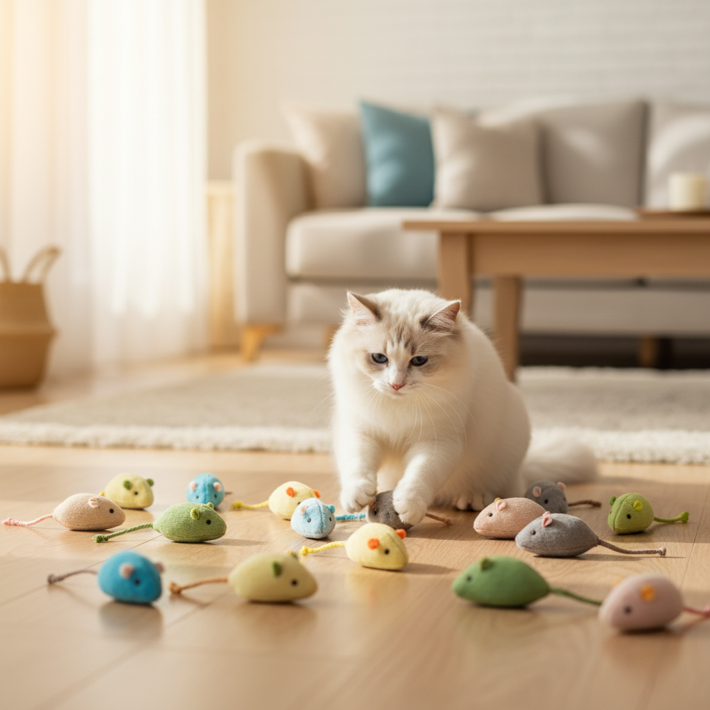 Souris Peluche Herbe à Chat | Lot de 6 Jouets Colorés Irrésistibles