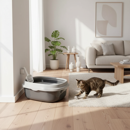 Bac à Litière Chat Pliable | Design Premium Anti-Odeurs