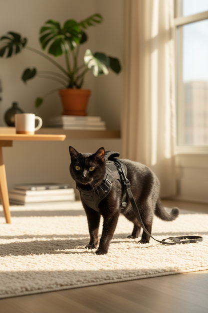 Harnais + Laisse Chat Tactique | Ergonomique Premium - Mondechat
