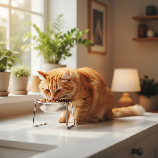 Gamelle Surélevée pour Chat - Acier Inoxydable 304 - Confort Cervical Optimal