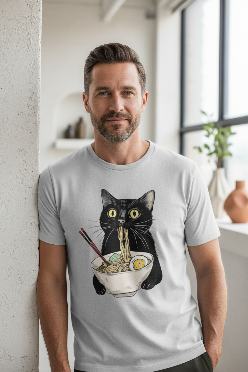 T-Shirt Chat Ramen | Amoureux des Félins - Mondechat