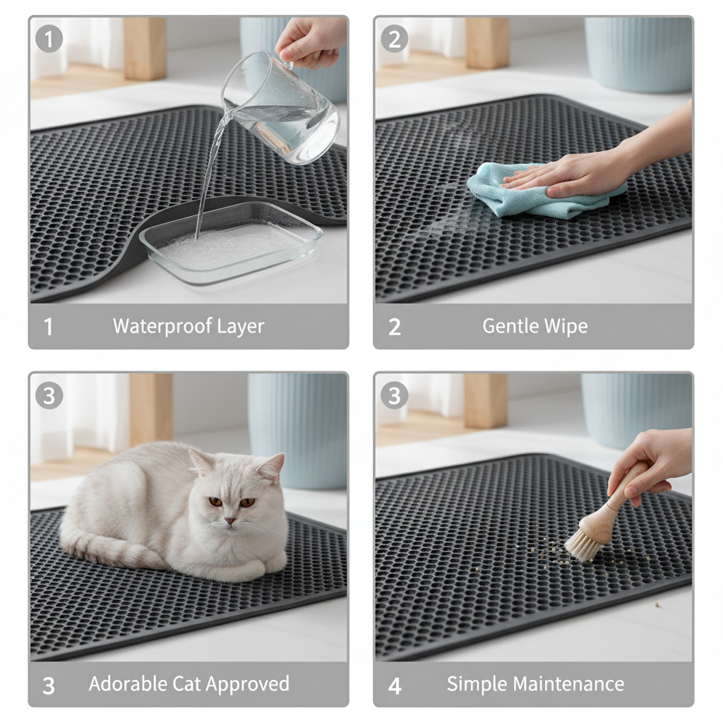 Tapis de Litière Anti-Traces Premium - Capture Efficace des Granules