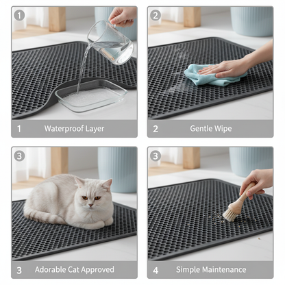 Tapis de Litière Anti-Traces Premium - Capture Efficace des Granules