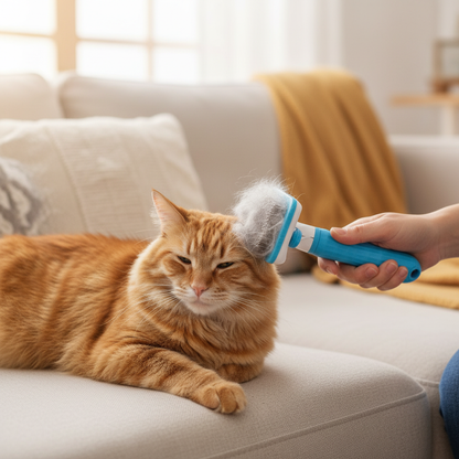 Brosse Anti-Mue Autonettoyante Chat | PurrGroom - Élimine 95% des poils morts