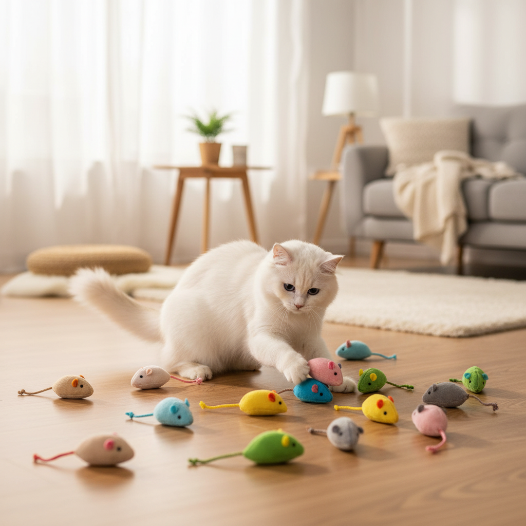 Souris Peluche Herbe à Chat | Lot de 6 Jouets Colorés Irrésistibles