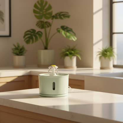 Fontaine à Eau Chat LED 2.4L | Design Fleur Pétale Lumineux