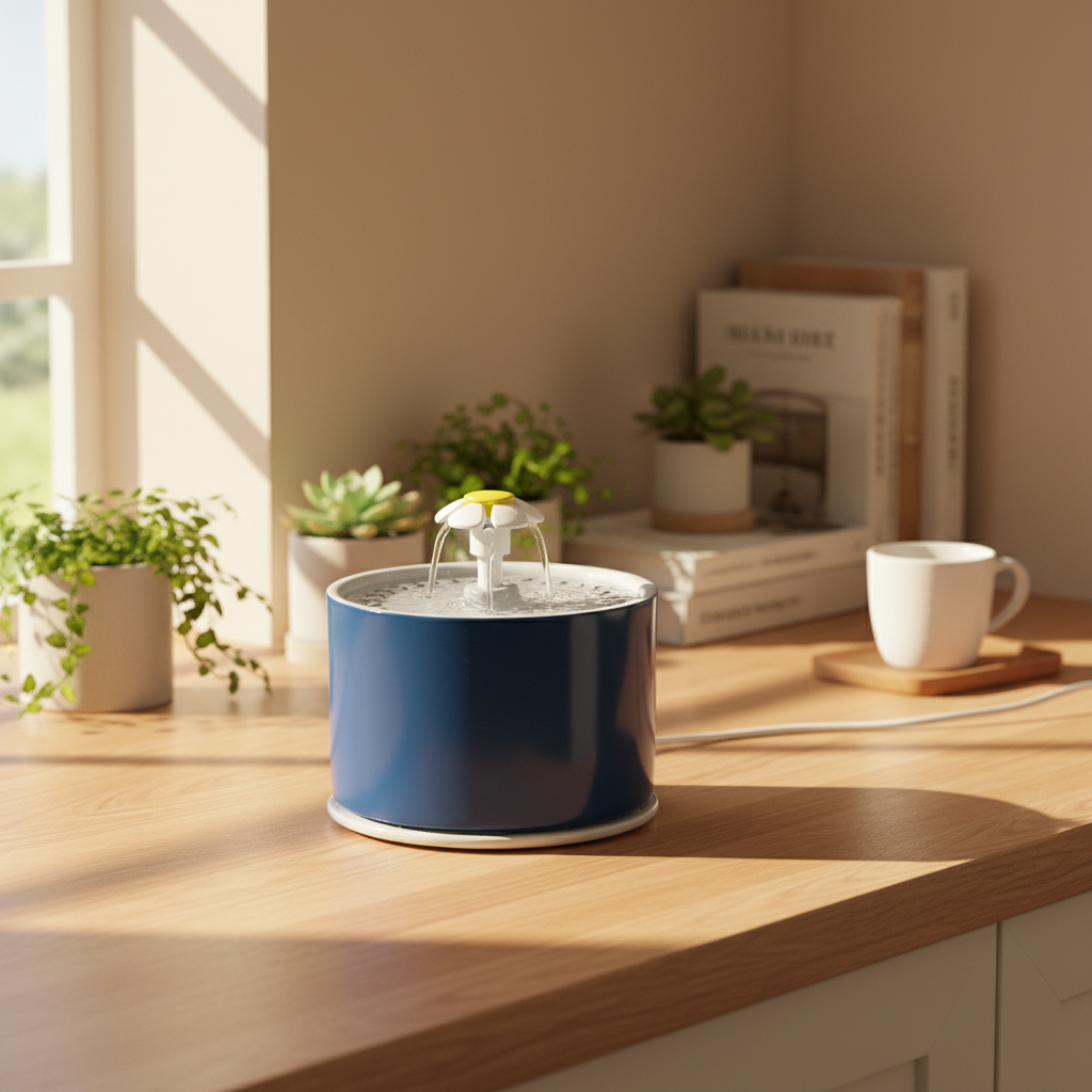 Fontaine à Eau Chat LED 2.4L | Design Fleur Pétale Lumineux